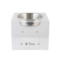 The PetFusion Elevated Bowls for Dogs & Cats feature a clear acrylic stand and stainless steel bowl, promoting better digestion. Its cube design offers visibility from all sides, perfect for multi-pet homes, providing comfort and convenience.