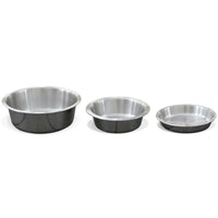 PetFusion Premium 304 Food Grade Stainless Steel Pet Food Bowls by Petfusion are arranged in a row on a white background. Each shiny, smooth-edged bowl is slightly smaller than the one on its left, ideal for pet feeding and is dishwasher-safe for effortless cleaning.